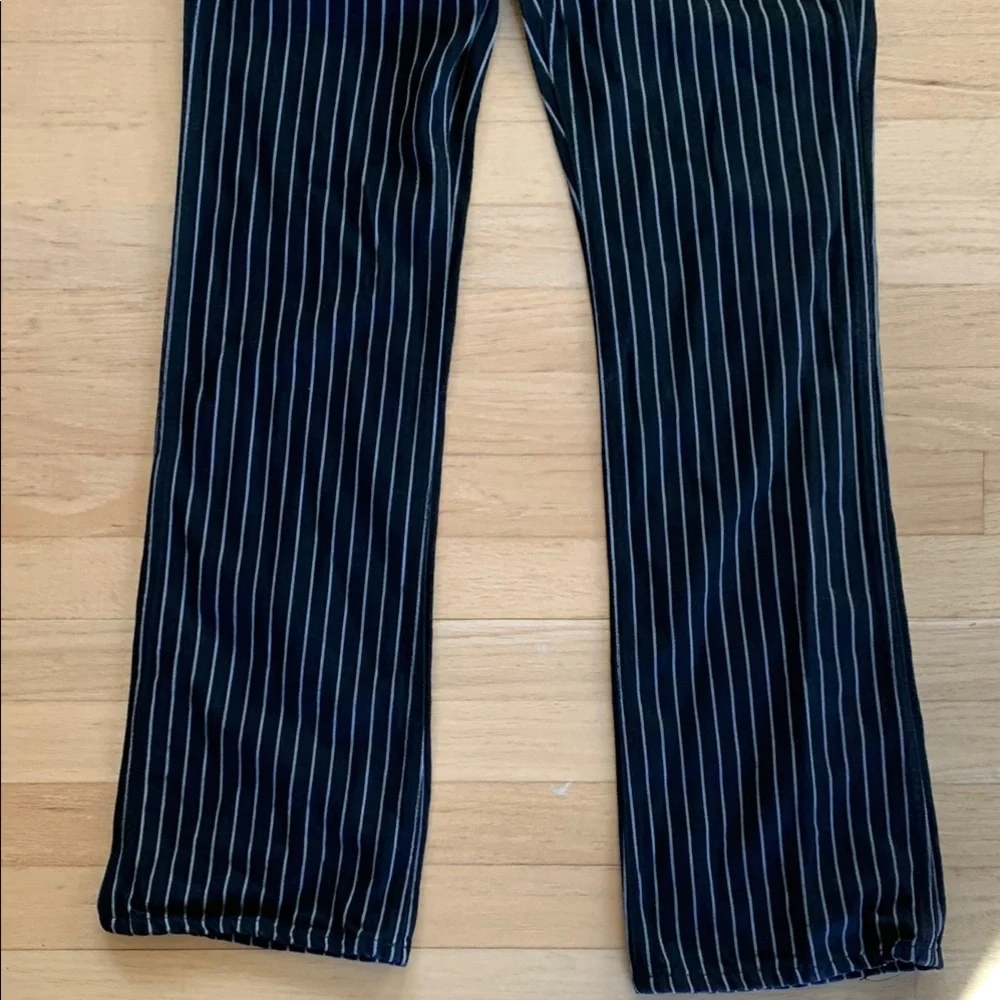 Reformation Georgia Pinstripe High Rise Flare Jeans Size 25 - Picture 9 of 13